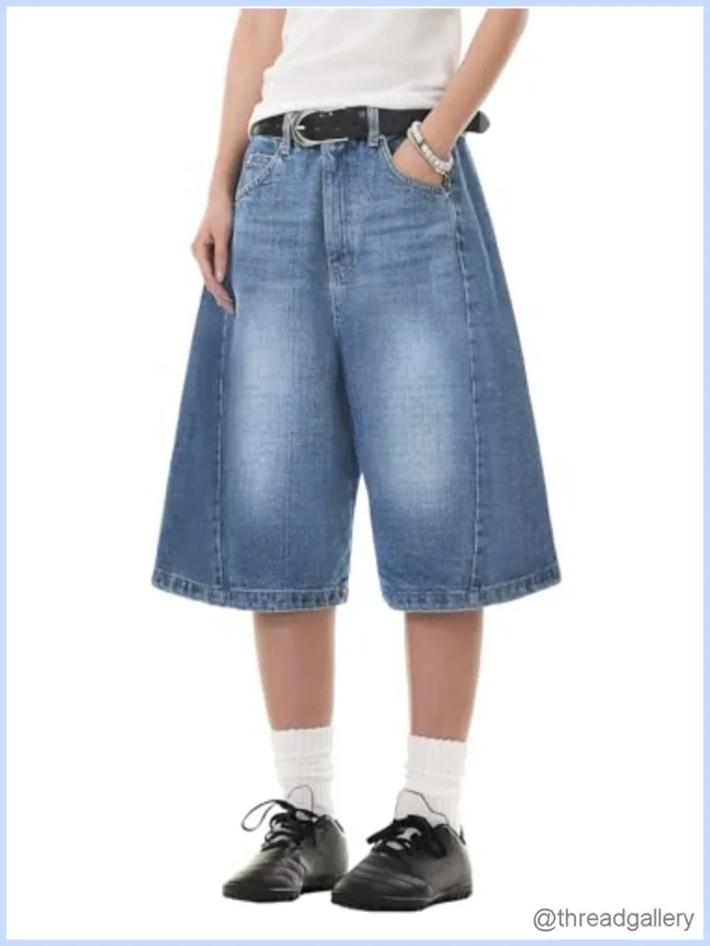 Y2K Baggy Wide Leg Bermuda Jean Shorts High Waisted Jorts